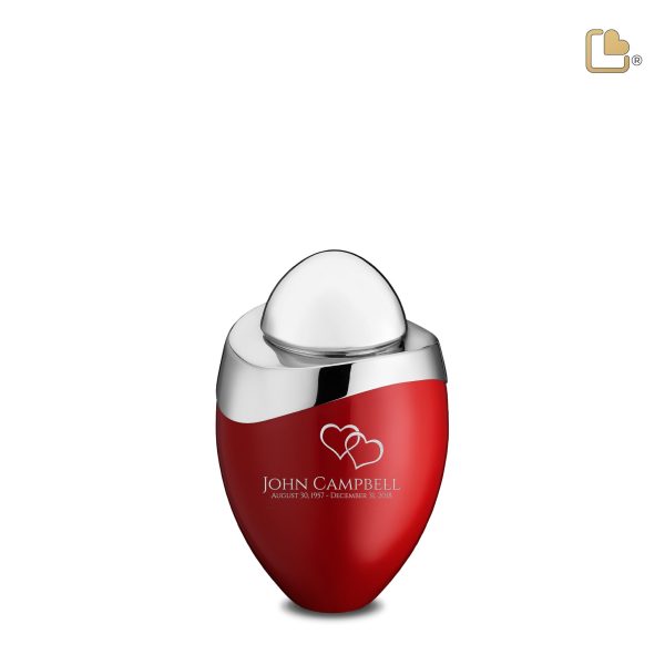 K363   Amore Keepsake Urn Red & Pol Silver on Sale