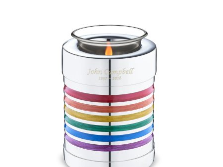 T222   Pride Rainbow Tealight Urn Pol Silver Discount