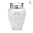 A297   Blessing Standard Adult Urn Pearl White & Pol Silver Supply