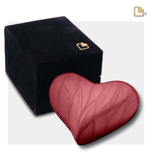 H680   Heart Keepsake Urn Pearl Crimson For Sale