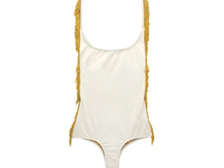 Petal 2 One Piece w Fringe | Cream Rib + Pollen on Sale