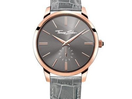 Mens Grey Leather Watch Fashion