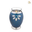 T271   Nirvana Azure Tealight Urn Blue & Bru Pewter w Crystal Online Sale