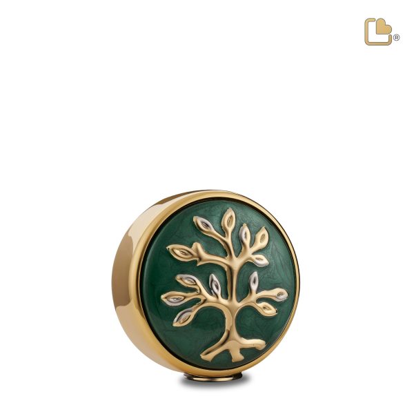 K1100   Tree of Love Keepsake Urn Pearl Green & Pol Gold on Sale