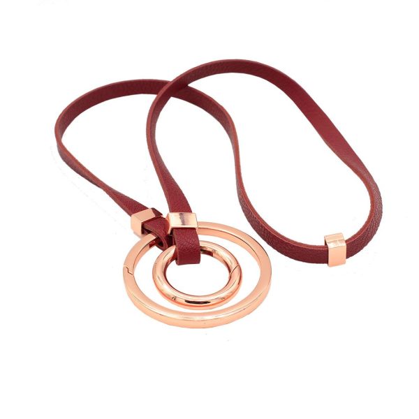 Red Wine Avril Edge Strand - Rose Gold-Wholesale on Sale