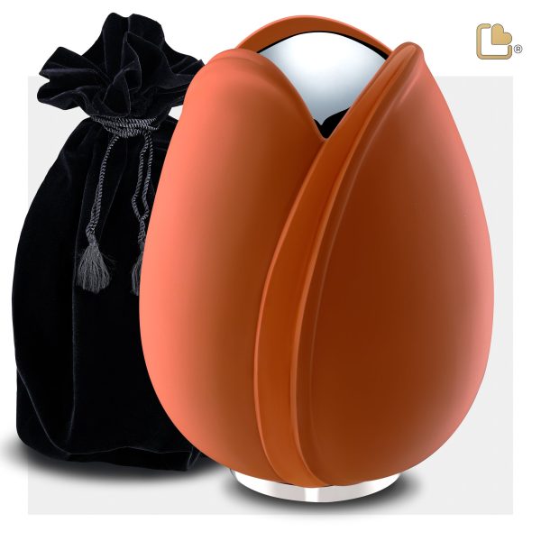 A1051   Tulip Standard Adult Urn Orange & Pol Silver Hot on Sale