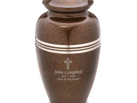 A214   Classic Standard Adult Urn Speckled Auburn & Bru Pewter Cheap