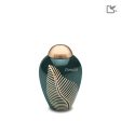 K540   Elegant Leaf Keepsake Urn Green & Bru Gold Hot on Sale