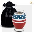 T272   Stars & Stripes Tealight Urn Pearl Blue & Pol Silver Supply