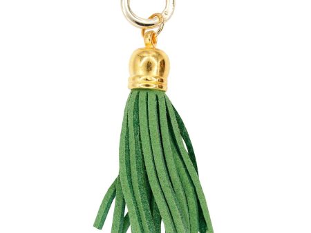 Moxie Green Faux Suede Tassel, 2.25  with Gold HardWear Discount