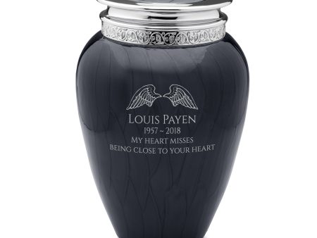 A292   Blessing Standard Adult Urn Pearl Midnight & Pol Silver For Cheap