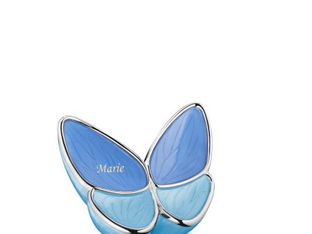 K1041   Wings of Hope Keepsake Urn Pearl Blue & Pol Silver Fashion