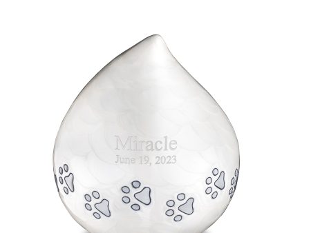 P635M   LoveDrop Medium Pet Urn Pearl White & Bru Pewter For Discount