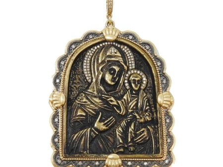 Arched Madonna Medal with Diamond Halo Online Sale