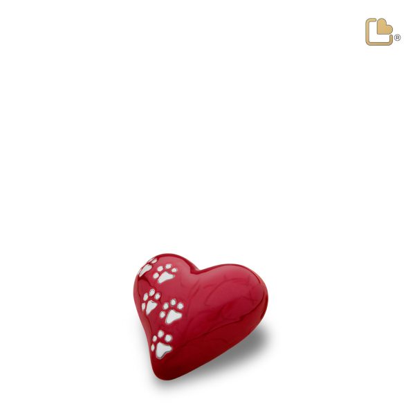 P637K   Keepsake Heart Pet Urn Pearl Red & Bru Pewter on Sale