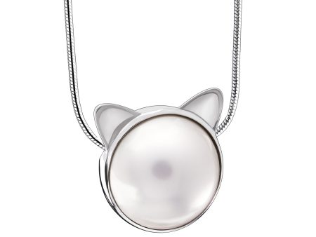 PD1420   CatPearl Ashes Pendant Pol Silver For Cheap