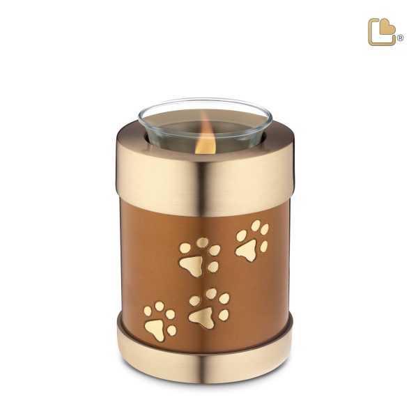 T654   Pet Tealight Urn Bronze & Bru Gold Cheap