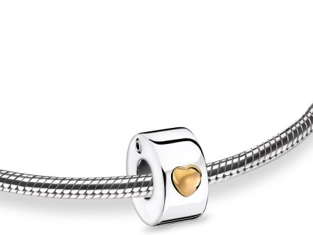 BD2013   Glowing Heart Ashes Bead Pol Silver & Gold Vermeil Online Sale