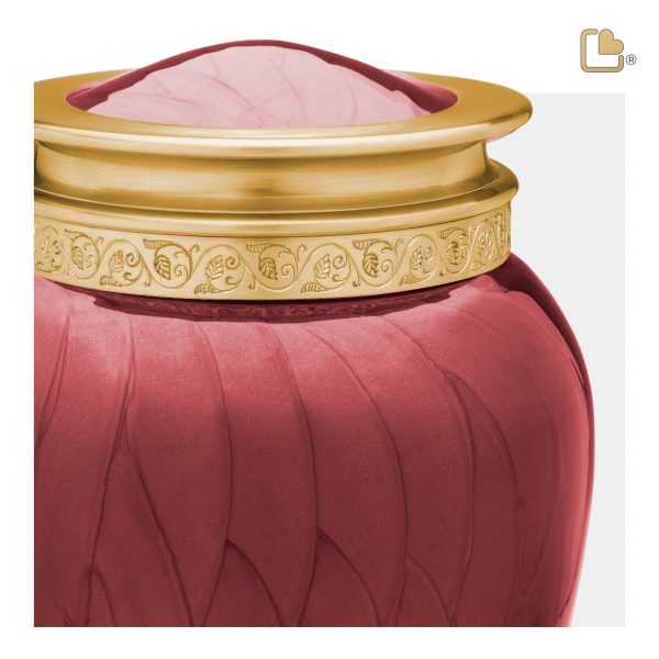 A299   Blessing Standard Adult Urn Pearl Crimson & Bru Gold For Sale