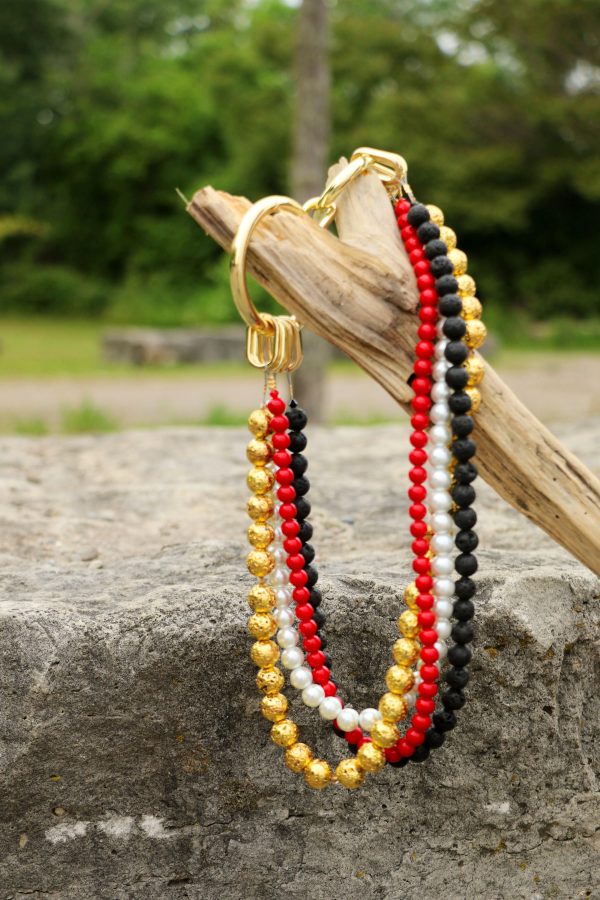 Medicine Wheel Four Strand Necklace Set - Gold Online Hot Sale