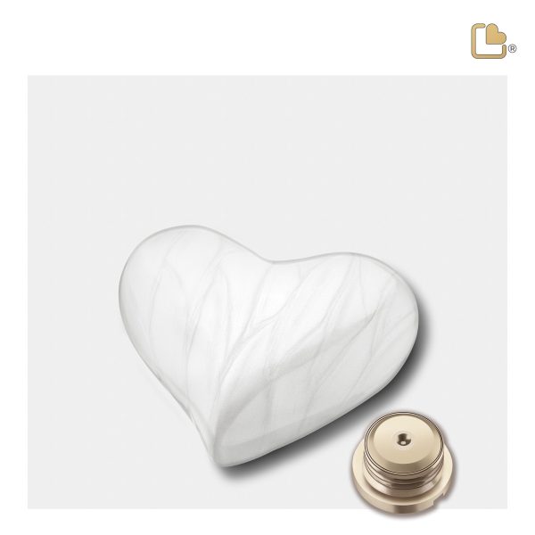 H669   Heart Child Urn Pearl White Hot on Sale