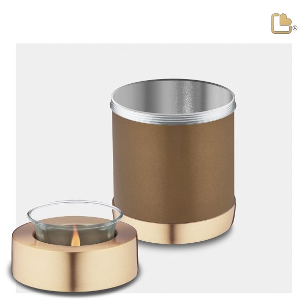 T651   Tealight Urn Bronze & Bru Gold Sale