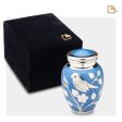 K280   BlessingBirds Keepsake Urn Pearl Blue & Pol Silver Sale