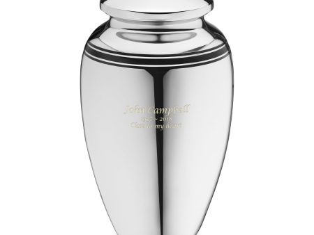 A218   ArtDeco Standard Adult Urn Pol Silver Hot on Sale