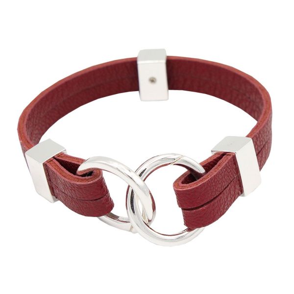 Red Wine Avril - Two Row - Bracelet in 3 Metal Tones-Wholesale on Sale