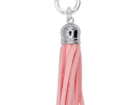 Moxie Coral Faux Suede Tassel, 2.25  with Silver HardWear For Discount