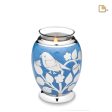 T280   BlessingBirds Tealight Urn Pearl Blue & Pol Silver For Cheap