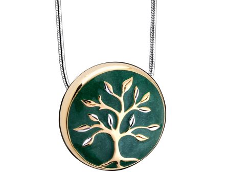 PD1470   Tree of Love Ashes Pendant Pearl Green & Pol Gold Vermeil Online