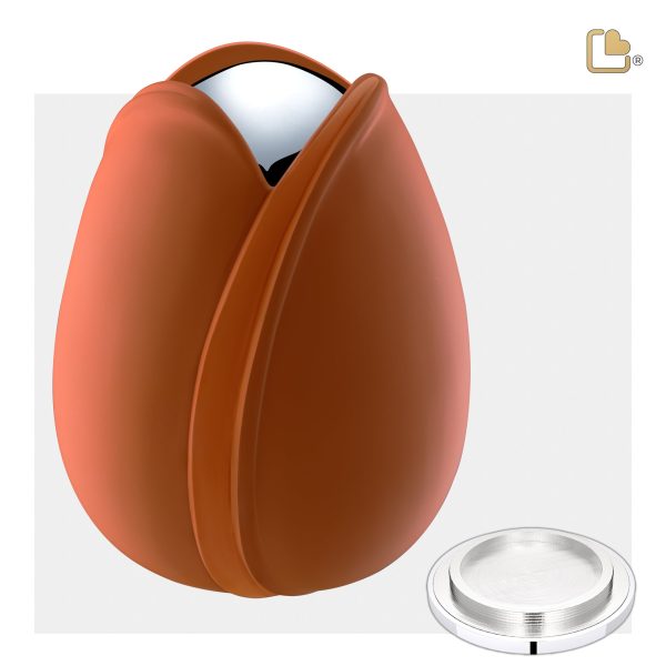 A1051   Tulip Standard Adult Urn Orange & Pol Silver Hot on Sale