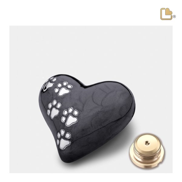 P640K   Keepsake Heart Pet Urn Pearl Midnight & Bru Pewter Discount