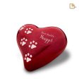 P637L   Large Heart Pet Urn Pearl Red & Bru Pewter Supply