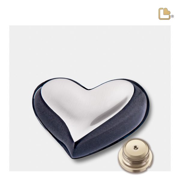 K611   Heart Keepsake Urn Midnight & Bru Pewter Online Sale