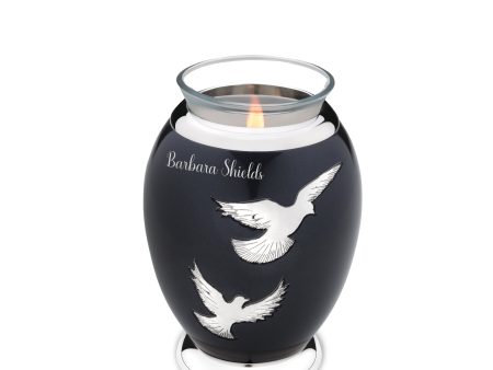 T270   Nirvana Adieu Tealight Urn Midnight & Pol Silver Supply