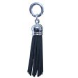 Moxie Black Faux Suede Tassel, 2.25  with Silver HardWear For Sale