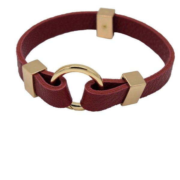 Red Wine Avril Edge Mens Bracelet in 3 metal tones-Wholesale Online now