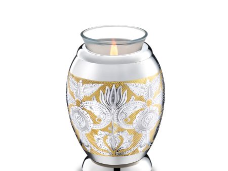 T250   Elegant Floral Tealight Urn Pol Silver Online Hot Sale