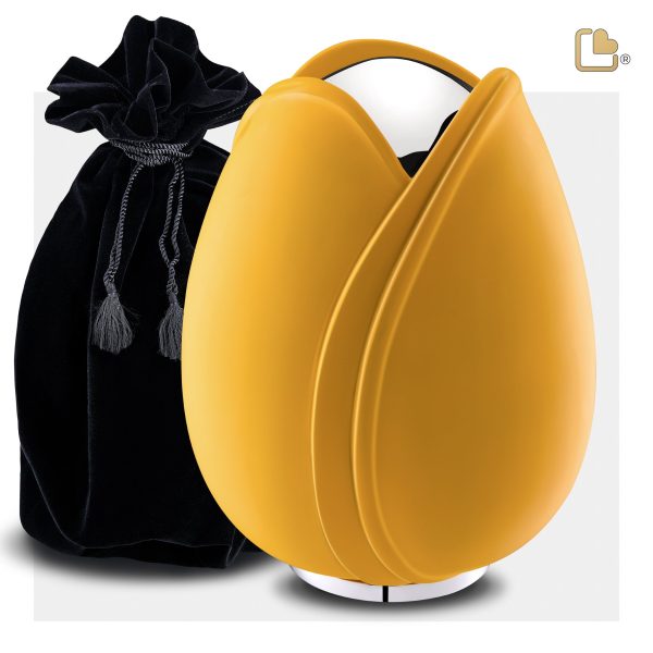 A1050   Tulip Standard Adult Urn Yellow & Pol Silver Online