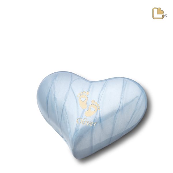 H668   Heart Child Urn Pearl Blue Online now