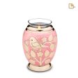 T281   BlessingBirds Tealight Urn Pearl Pink & Pol Gold Sale