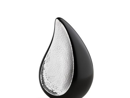 P582   TearDrop Medium Urn Black & Hmd Silver Hot on Sale