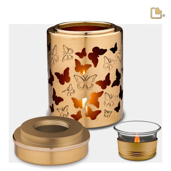 T711   Reflections of Life Tealight Urn Bru Gold Discount