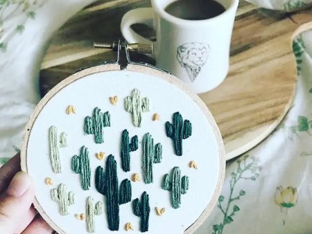 Small Cactus Embroidery Kit by Mountains of Thread Online now