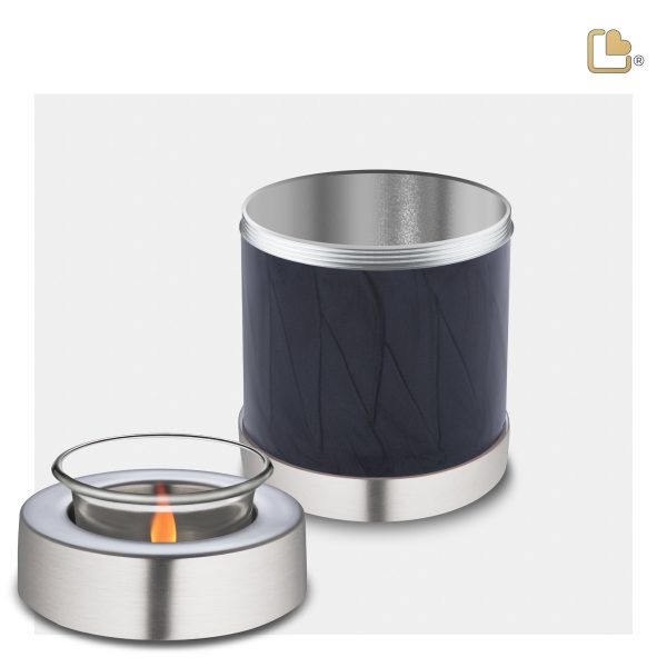 T523   Tealight Urn Pearl Midnight & Bru Pewter on Sale