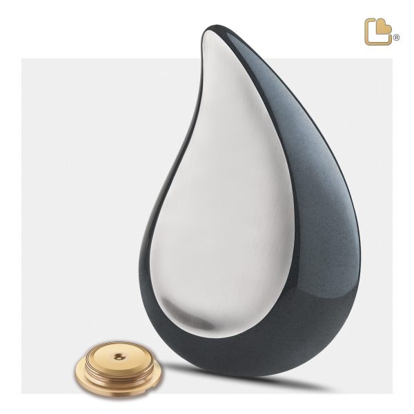 A580   TearDrop Standard Adult Urn Midnight & Bru Pewter Online now