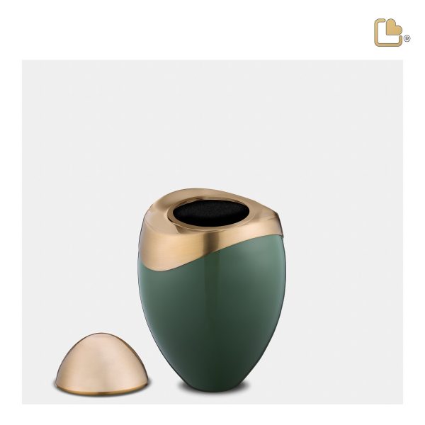 K362   Amore Keepsake Urn Sage Green & Bru Gold For Discount