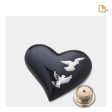 H270   Nirvana Adieu Heart Keepsake Urn Midnight & Pol Silver Hot on Sale